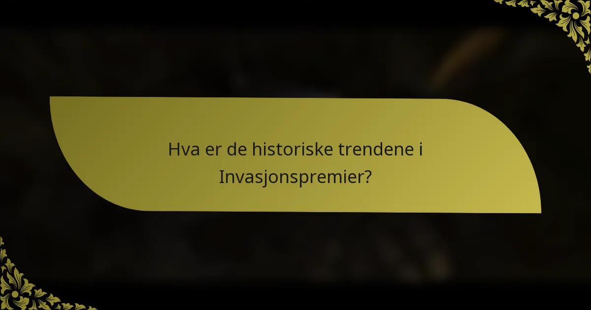 Hva er de historiske trendene i Invasjonspremier?